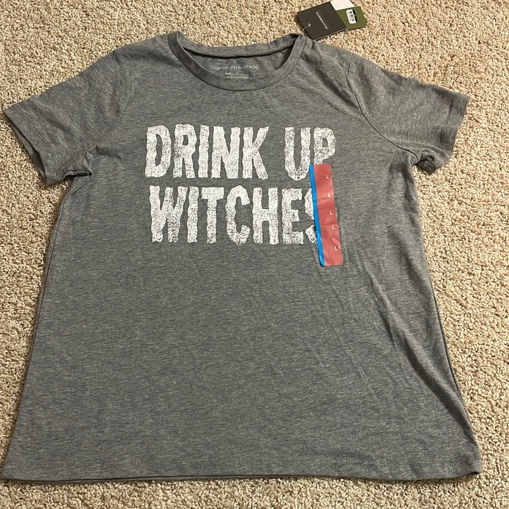 K70. NWT “Drink Up‎ Witches” T Shirt by Grayson Threads (S/M)